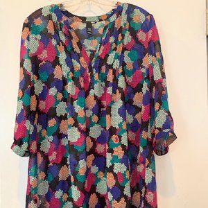 H&M Multicolor Honey Comb Geometric Pattern Blouse